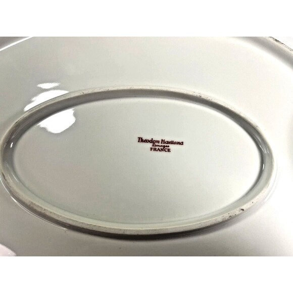Theodore Haviland Limoges France Pink Spray 16" Oval Platter Antique - Picture 6 of 10